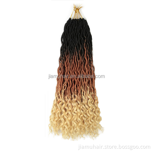faux locs curly crochet braids soft goddess locs crochet hair wholesale Synthetic curly hair extensions
